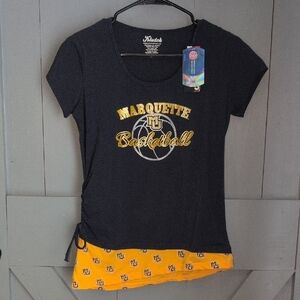 Marquette Basketball Glitter/Sparkle Letter Shirt - Women's Fit!